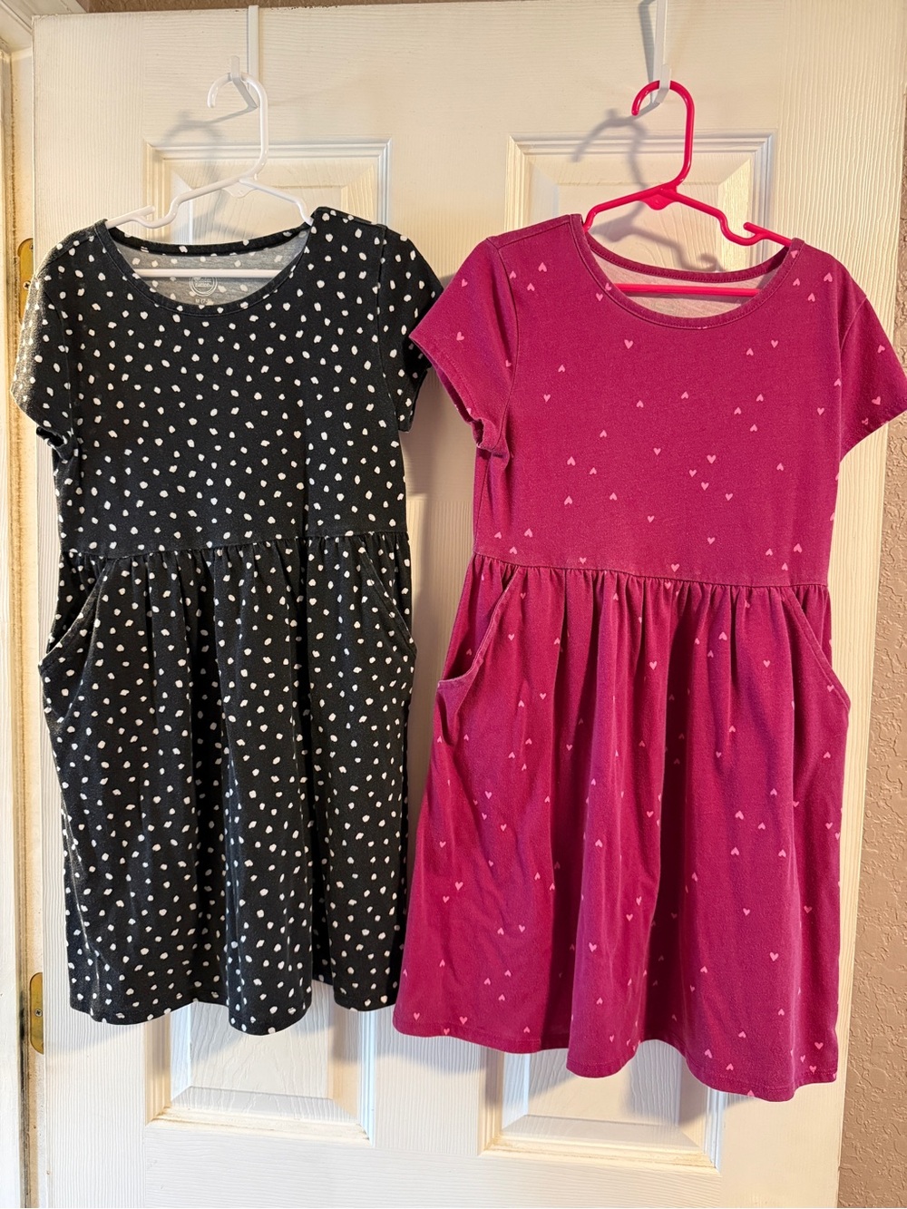wonder nation Pack of Heart-Print Short-Sleeve Dresses - Black & Pink
